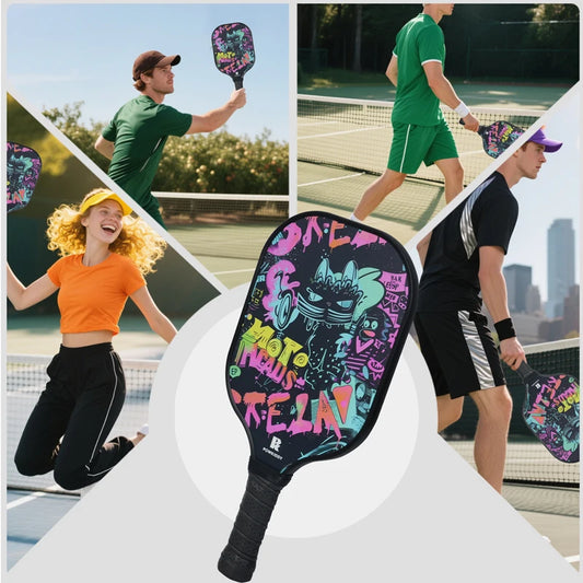 Pickleball Paddles with 2 Rackets | 1 Pack And 5 Balls Sets | Glass Fiber PP Honeycomb Core | Ideal for Beginners in Pickleball