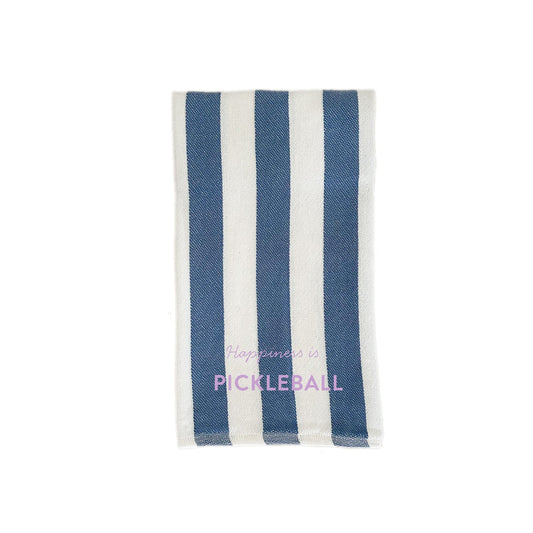 Tea/Hand Towel Pickleball, Striped Blue-0